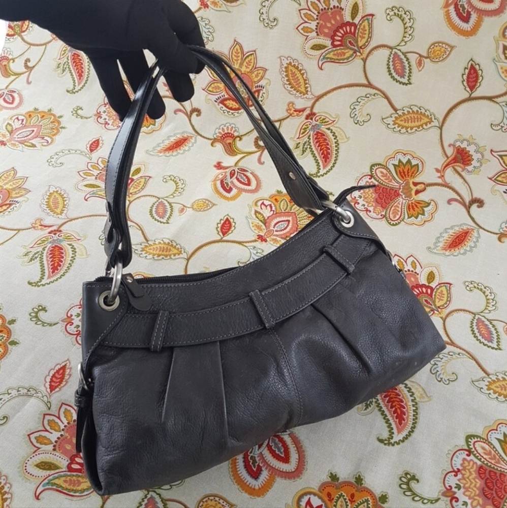 Vintage GIANNI CONTI Grey Leather Handbag